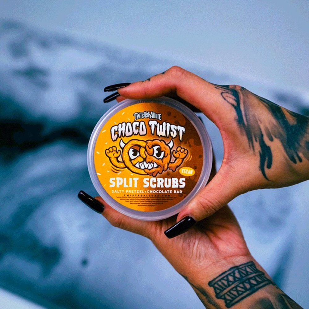 Twisted Allure Choco Twist Split Scrub - Chocolate Bar & Pretzel Exfoliator